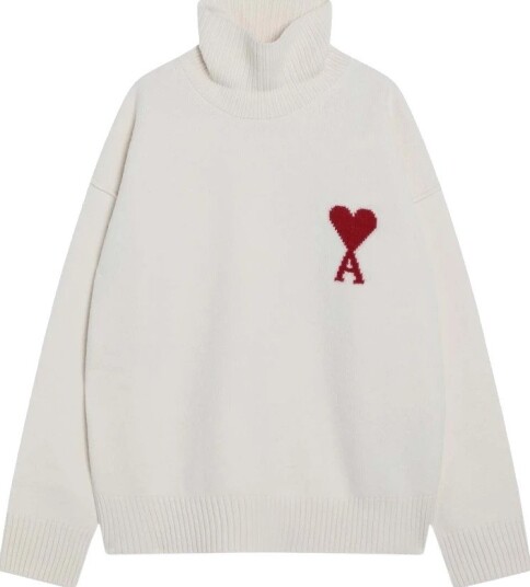 Ami Paris Herre Strikkevarer Hvit XS, Ami Paris Herre Strikkevarer Hvit XS,