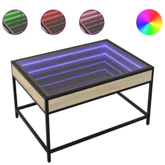 Salongbord med Infinity LED sonoma eik 70x50x41 cm 847683