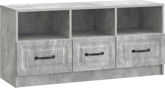 TV skap med skuff Betonggrå 102 x 34,5 x 47 cm Konstruert tre TV skap med skuff Betonggrå 102 x 34,5 x 47 cm Konstruert tre