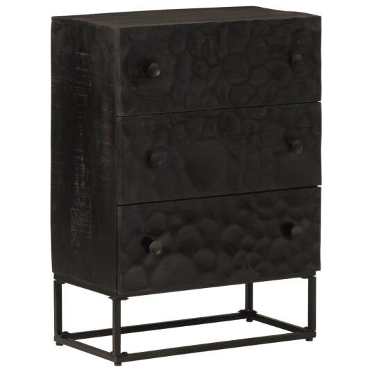 Kommode svart 55x30x76 cm heltre mango og jern 8721012215580