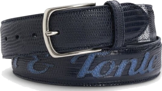 Paolo Vitale Lizzard Belt Gin Navy