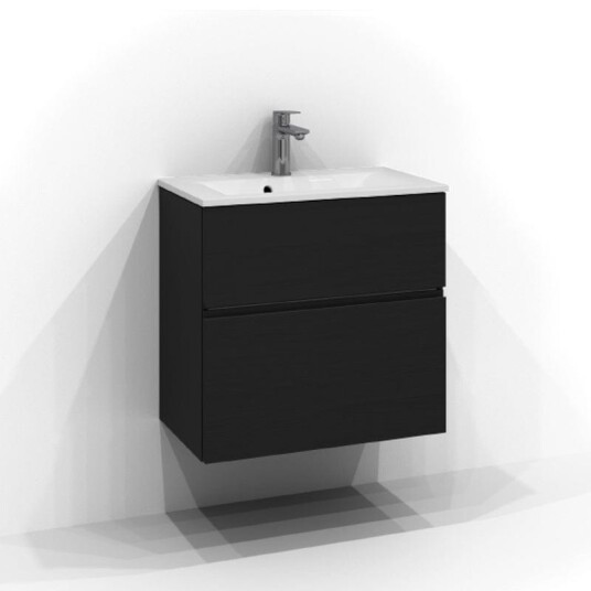 Svedbergs Poem Profil Servantskap Slim D35 med 2 Skuffer Svart ask / 60cm SV-3356642