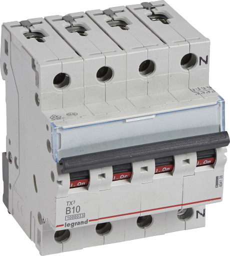 Legrand TX³ MCB automatsikring B10 3P+N 4M 10/10kA Legrand TX³ MCB automatsikring B10 3P+N 4M 10/10kA