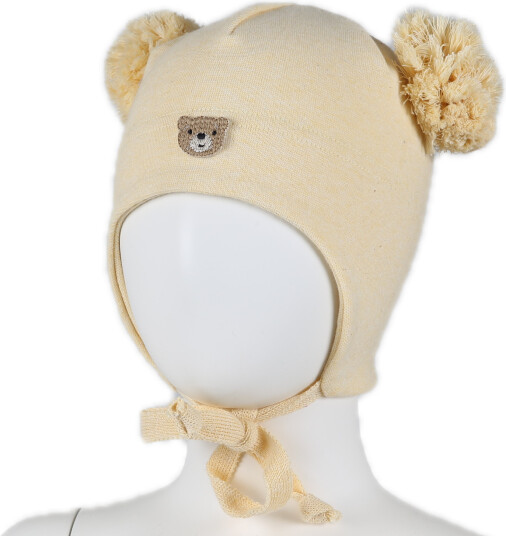 Kivat Knytelue bomull med bamse Yellow 0 (6 12mnd)