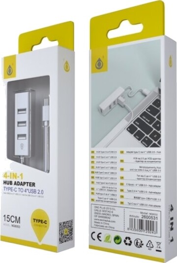 Oneplus Usb-C Hub Med 4 X Usb 2.0-Porter Hvit Oneplus Usb-C Hub Med 4 X Usb 2.0-Porter Hvit