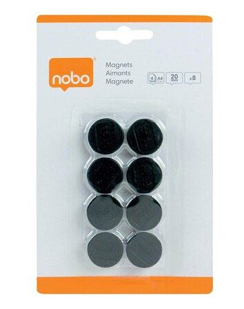 Nobo Magnets 20mm black 8 Nobo Magnets 20mm black 8
