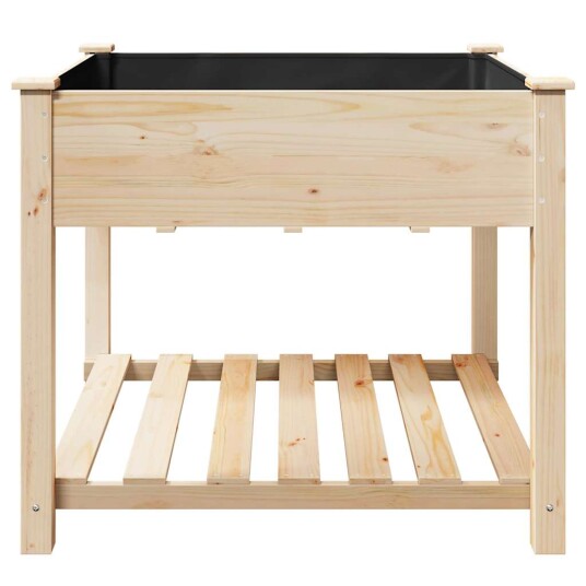 Hageplantekasse med hylle 90x90x76 cm Solid furu