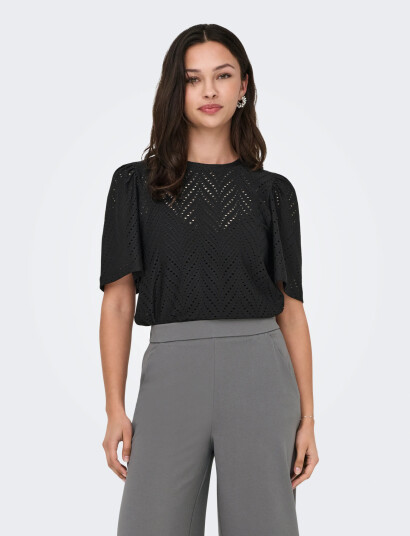 JDY Jdycarla Cathinka S/S Top Jrs Noos Black S