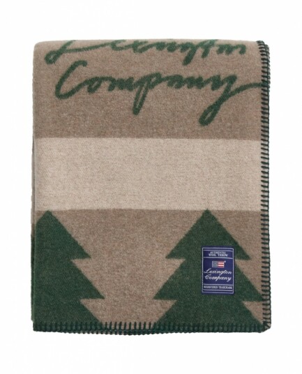 LEXINGTON Tree jacquard pledd i resirkulert ull 130×170 cm