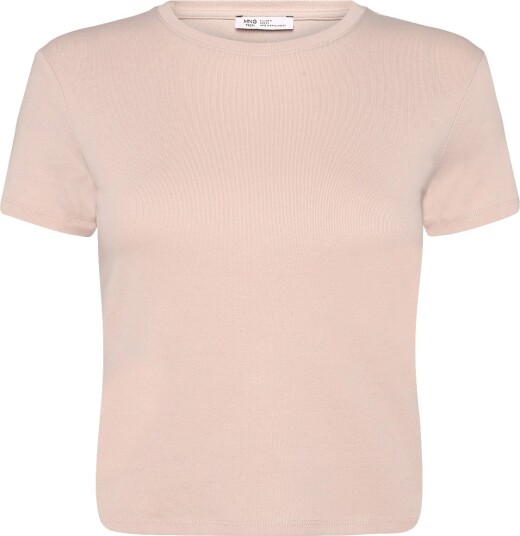 Mango Open Detail T Shirt Pink S
