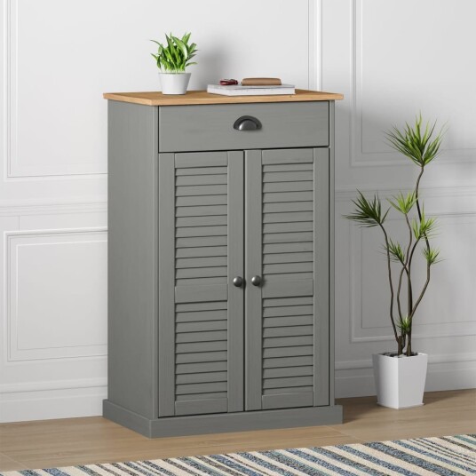 vidaXL Skoskap VIGO gr? 60x35x96 cm heltre furu