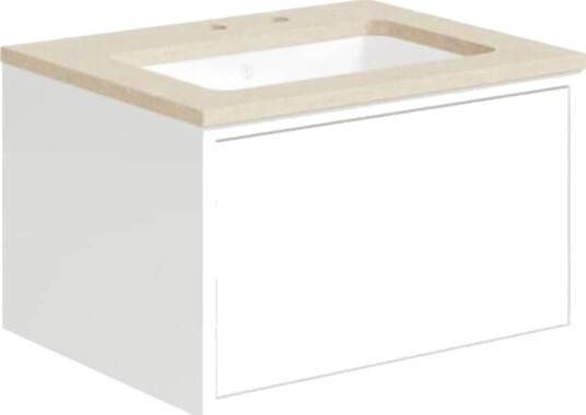 Gustavsberg Ducentic Servantskap med Benkeplate Hvit / 60cm Beige Royal 2 Hull for Kran