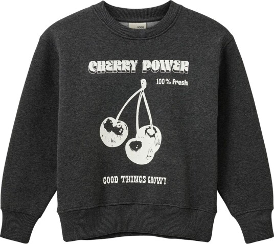 Sofie Schnoor Collegegenser Dark Grey Melange m. Trykk Sofie Schnoor 8 år 128 Collegegenser Grå