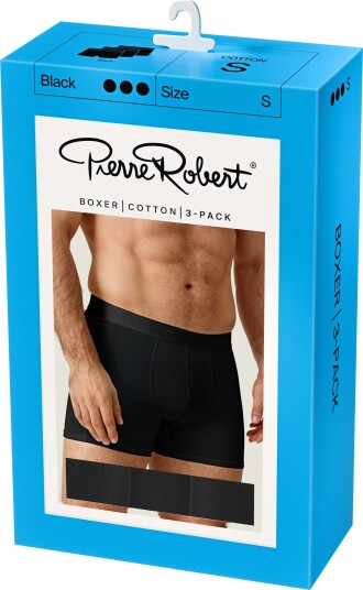 Pierre Robert Cotton Boxer Men X3 Black L