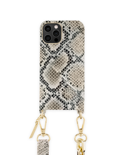 Ideal Of Sweden Statement Necklace Case iPhone 12 Pro Max Beige Shimmery Snake