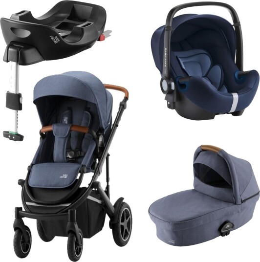 Britax Römer Premiumpakke Smile III Indigo Blue Ink. Bagdel + Bilstol Babysafe2 Moonlight Blue Ink. Base