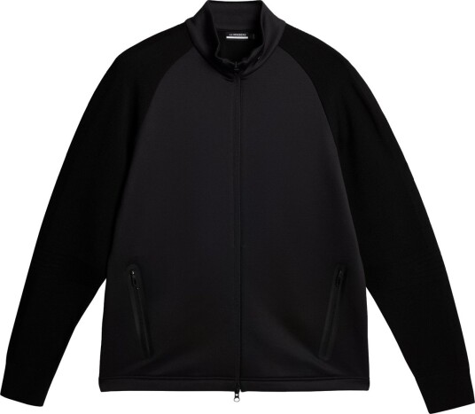 J.Lindeberg Devin Hybrid Knit Zip Sweater Svart Golfgenser herre Black Small