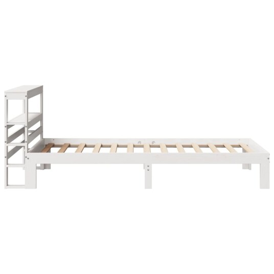 Sengeramme med hodegavl hvit 90x190 cm heltre furu 3306034