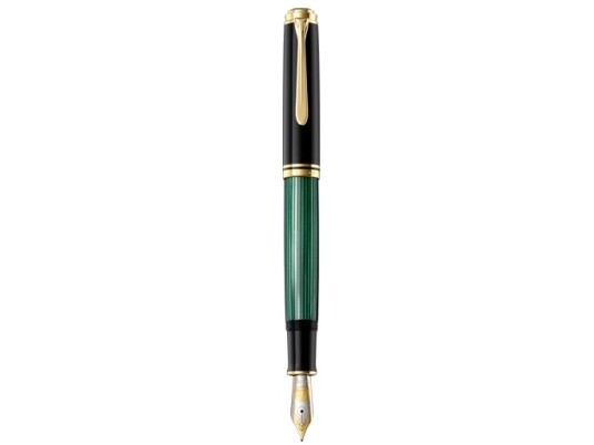 Pelikan Souverän® 1000, Sort, Gull, Grønn, Innebygd Påfyllingssystem, Gull/Rhodium, Kraftig, Ambidekstriøs, Tyskland
