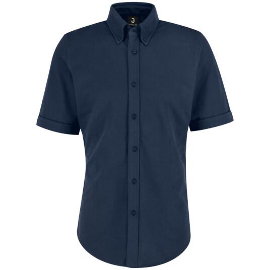 JOBELINE Herreskjorte kortermet Piqué slim fit; Størrelse L; Navy JOBELINE Herreskjorte kortermet Piqué slim fit; Størrelse L; Navy