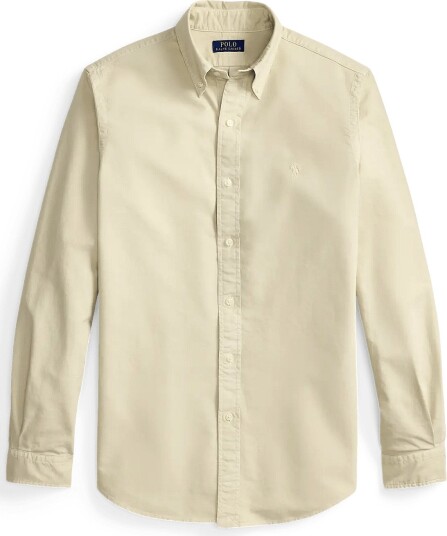 Polo Ralph Lauren Custom Fit Garment Dyed Oxford Shirt CLASSIC STONE XL