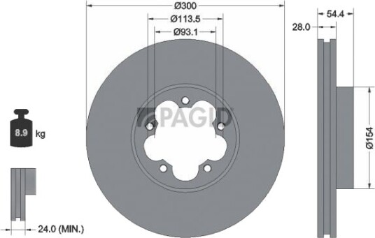 PAGID 55315N Bremseskive