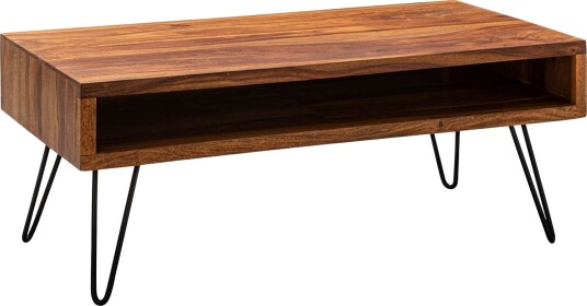 Virworthy Sofabord 100 cm - Massivt Tre/Svart