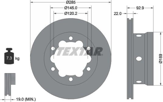 TEXTAR 92089800 Bremseskive TEXTAR 92089800 Bremseskive