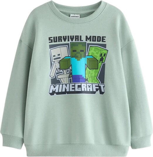Lindex Minecraft Sweatshirt With Brushed Inside   Green   104