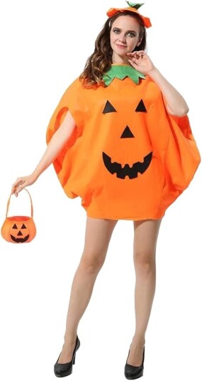 Halloween Gresskarkostyme til Dame 3 stk
