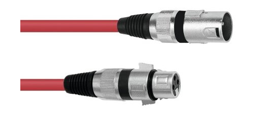 Omnitronic 30220903 Xlr 3 Pin Hankjønn Xlr 3 Pin Hunkjønn 3 M Rød