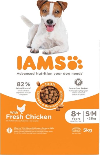 Iams tørrfôr Senior Advanced Nutrition Small & Medium Dog 8+ med kylling 2 x 5 kg
