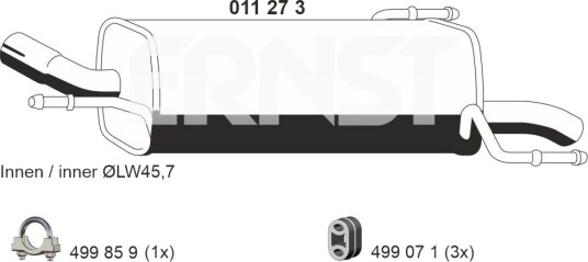 Bakre eksospotte ERNST 011273 Bakre eksospotte ERNST 011273