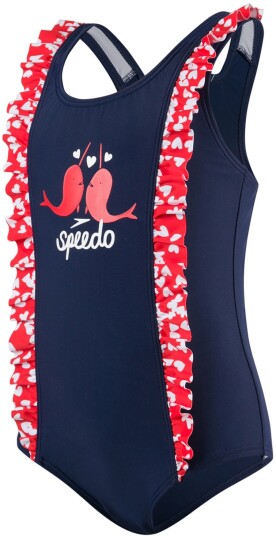 Speedo Spashmaster Frill Badedrakt Navy/Red 86