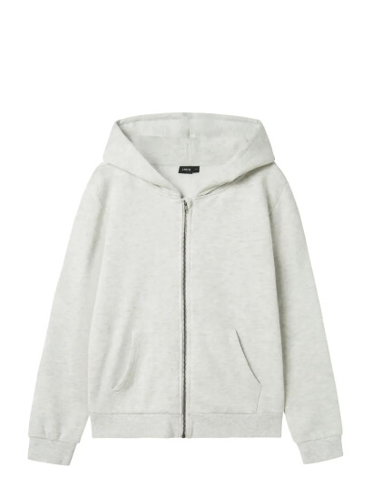 LMTD Nlnnizu Ls Bru Sweat Card W. Hood Noos - Grey - 134-140