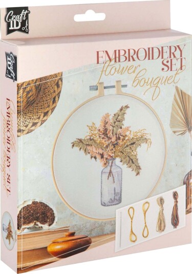 Craft ID Broderisett Vase med blomster Craft ID Broderisett Vase med blomster