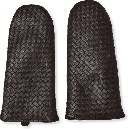 DAY ET Day Leather Braided Mittens Brown 6.5