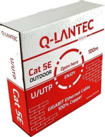Ml Kabel Utp Kat.5E Pe 4Pr 100M Utendørs Tørr Q Lantec KIU5OUTS100Q