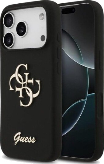 GUESS Silicone Big 4G Script Case for iPhone 17 Pro - Black