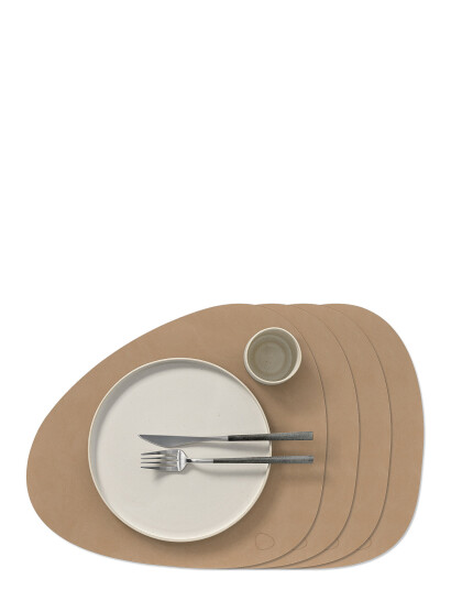 LIND DNA 4-Set Table Mat Curve Nupo - Beige - 37X44CM
