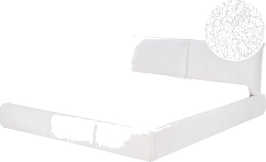 Dubbelsäng Beliani Vinay med lamellram Beige, 160x200 cm White 180x200 -