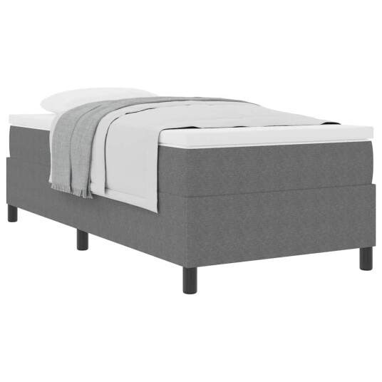 Box Spring Seng med Madrass Lys Grå 90x200 cm Kordfløyel