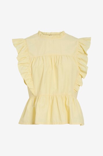 Vila Bluse viRufella O neck S/L Frill Top Gul