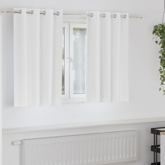 Gardiner med gardiner 2 pcs Klar hvit Polyester
