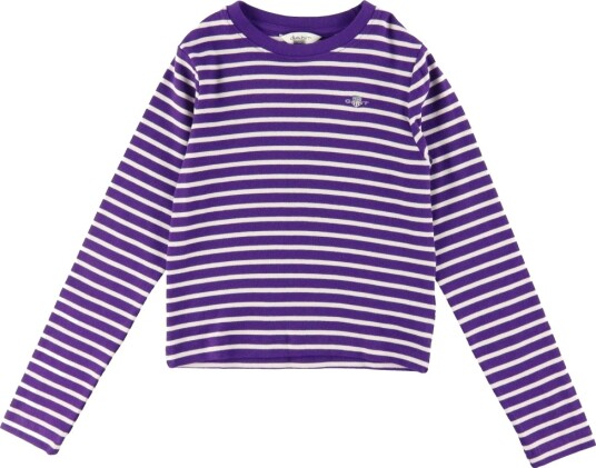 GANT Genser Beskåret Rib Pansy Purple/Hvit Stripet GANT 15 år 170 Genser Lilla