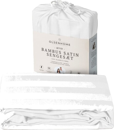 Olsen Home Bamboo satin bed linen 140x200cm White