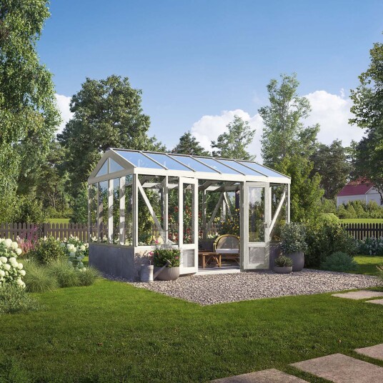 Tredrivhus Linnea Mur - Hvit Hvit, 14,7 M² Tredrivhus Linnea Mur - Hvit Hvit, 14,7 M²