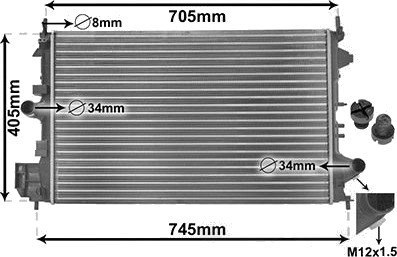 VAN WEZEL 37002462 Radiator motorkjøling VAN WEZEL 37002462 Radiator motorkjøling