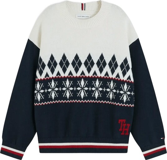Tommy Hilfiger Winter Sweater IVORY PETAL MULTI 164 Tommy Hilfiger Winter Sweater IVORY PETAL MULTI 164