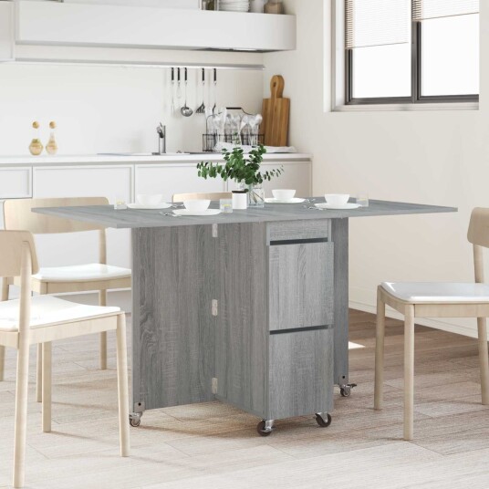 vidaXL Spisebord 140 x 80 x 77 cm Konstruert tre Grå Sonoma